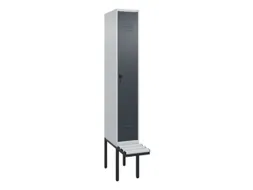 locker met bank,HxBxD 2120x300x815mm,1vak,vak B 300mm,draaigrendel