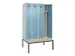 locker met bank,voor scheiding van kleding,HxBxD 2120x1200x815mm,4vak