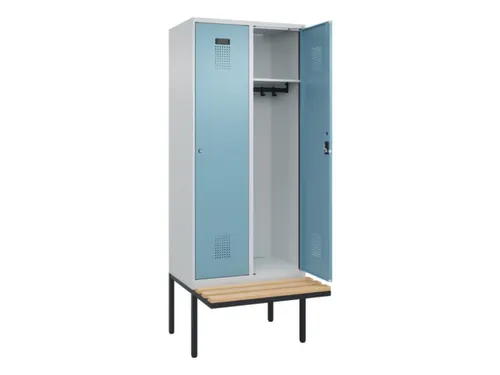 locker met bank,HxBxD 2120x800x815mm,2vak,vak B 400mm,cilinderslot