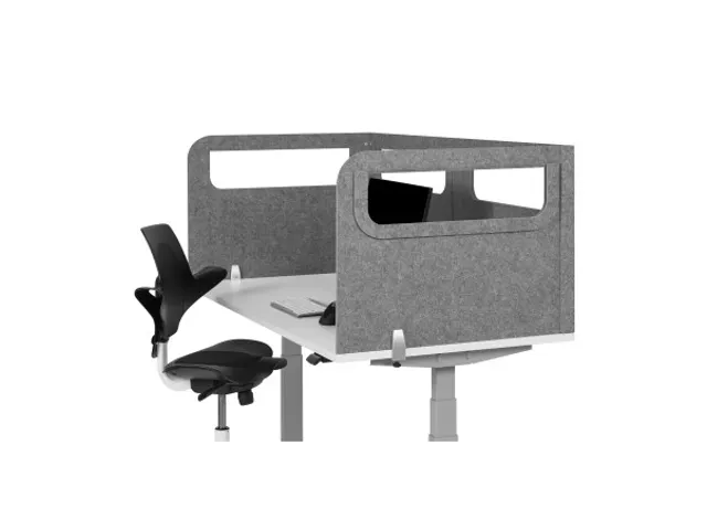 Akoestische Scheidingswand Bureau 160x60x60cm LichtGrijs BNESSUALGY160