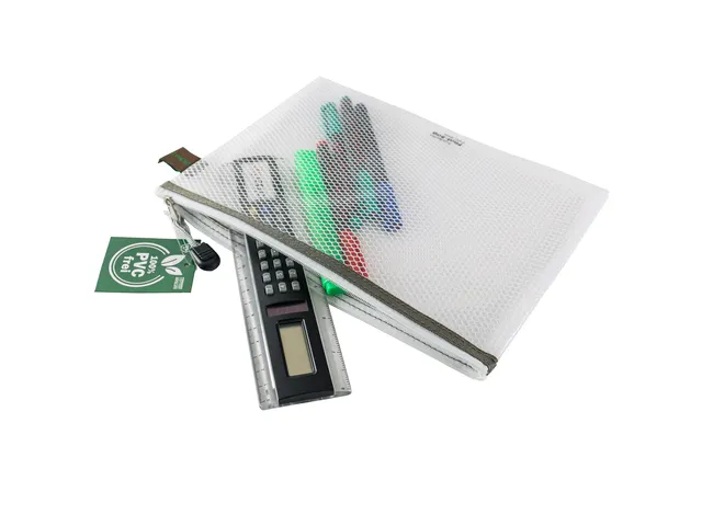 etui A4 Phat-Bag transparant beige met ritssluiting