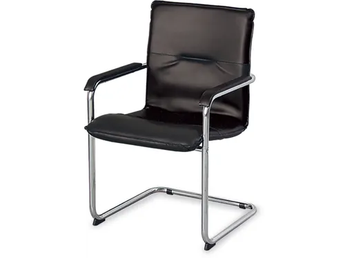 Beklede Stoel Swingframe Verchroomd Zwart Kunstleer Armleuningen