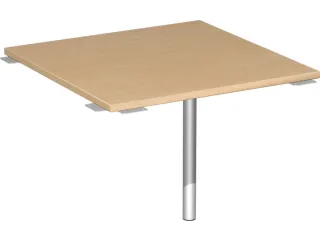 koppelelement voor bureau,90 °,HxBxD 680-820x800x800mm,blad beuken - 1