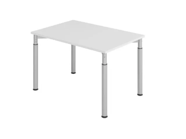 bureau,HxBxD 680-820x1200x800mm,blad grijs,4voeten zilverkleurig