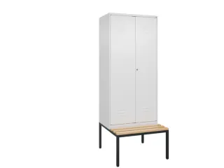 PBM-locker met bank,HxBxD 2120x800x815mm,2vak,vak B 400mm,cil.-slot - 1