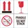 Waarschuwingsetiket fragile do not stack 100mmx100mm 1000st