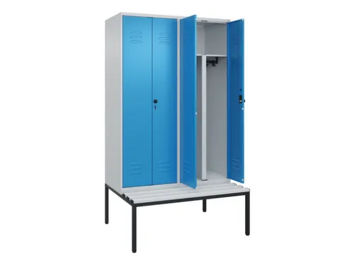 PBM-locker met bank,HxBxD 2120x1200x815mm,4vak,vak B 300mm