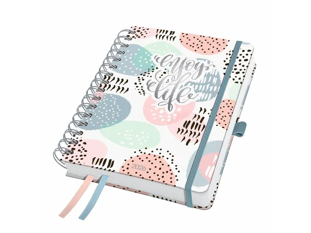 Spiraal-agenda Inspire A5 2026 (NL/FR/EN/DU) Rose Inspiration Hardcove