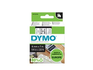 Lettertape Dymo 43613 1000/5000 6mmx7m Zwart Op Wit - 1