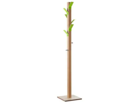 Staande Kapstok 6Jas-/2Tashaken Hout/polystyreen Naturel/groen