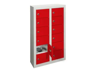 lockerkast,HxBxD 815x460x200mm,2x6vakken,RAL7035,front RAL3000 - 2