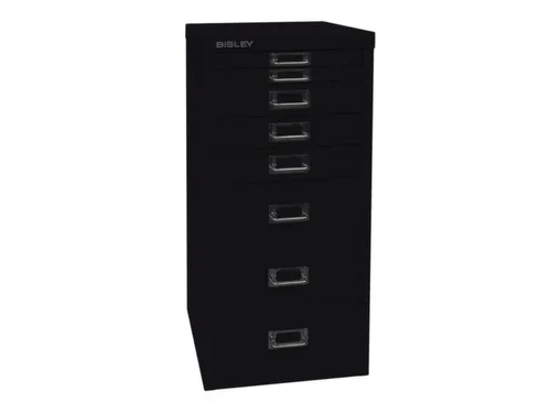 kantoor-ladekast HxBxD 590x279x380mm 8 laden romp + front zwart staal