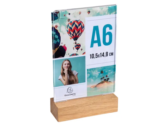 Folderhouder A6 vert icaal houten voet