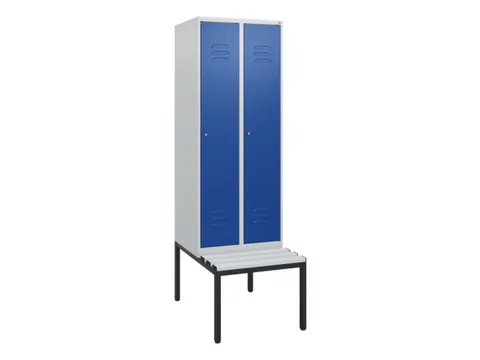 locker met bank,HxBxD 1950x600x815mm,2vak,vak B 300mm,cil.-slot