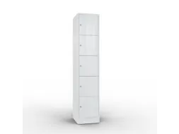 lockerkast 1950x396x540mm 1x5 vakken RAL7035 front RAL7035 sokkel