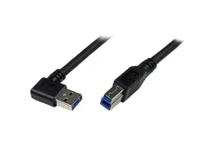 1 meter zwarte SuperSpeed USB 3.0-kabel - rechtshoekig A naar B - M/M