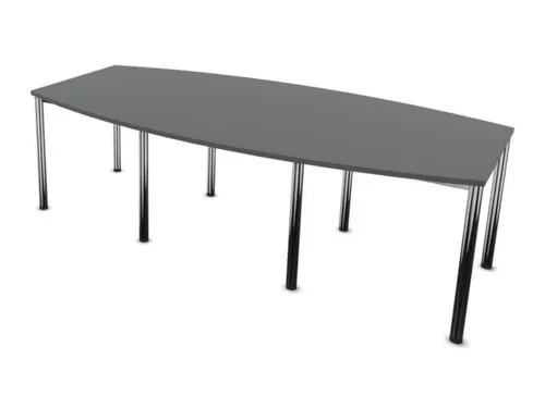 vergadertafel,HxBxD 740x2400x1200mm,vatvormig,MS-donkergrijs