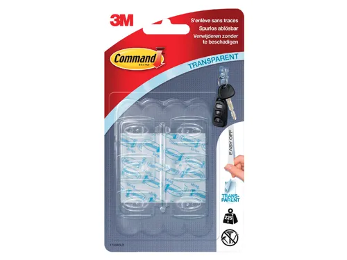 Haak Command mini inclusief bevestigingsstrip transparant 6 stuks