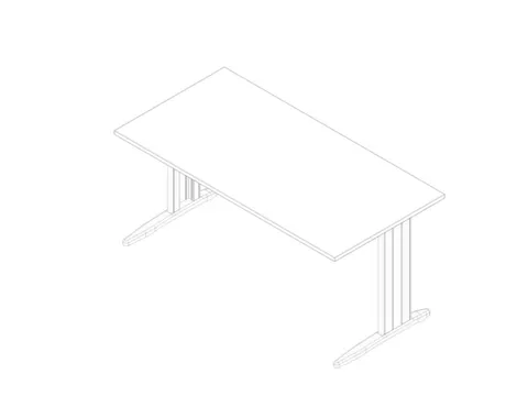 bureau,HxBxD 730x1600x800mm,blad wit,C-voet wit