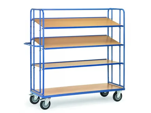 Etagewagens 4 Etages 4396 Hout 500kg 1650x610mm Ral5007