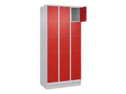 lockerkast,HxBxD 1950x900x500mm,3x5vakken,vak B 300mm,cil.-slot,sokkel