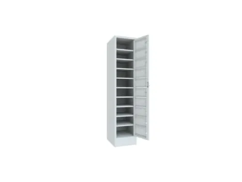 Vakken-/sorteerkast 1850x400x500 1x10 Vakken Sokkel Ral7035