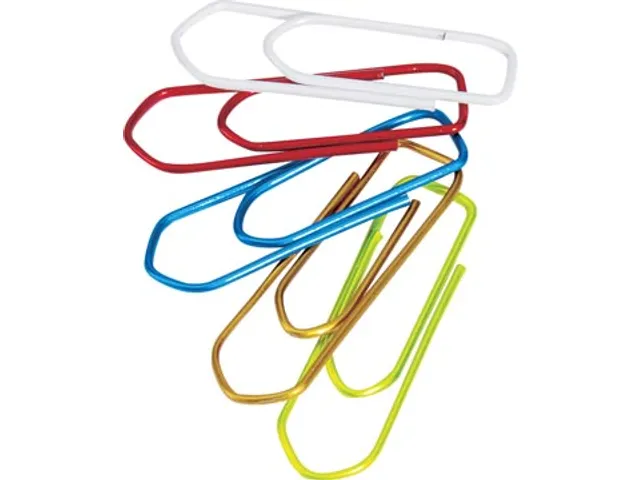 Papierklem 32mm Geassorteerde Kleuren Doos 75 Stuks Ophangbaar