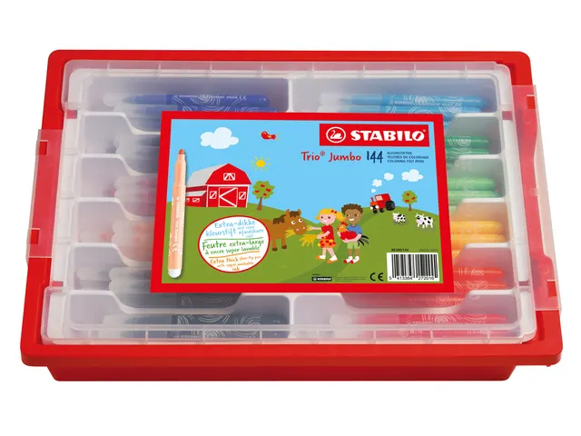 Feutre STABILO Trio Jumbo 380 XL assorti Classpack 144 pièces