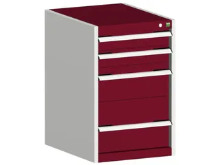 ladekast HxBxD 800x525x650mm 4laden romp RAL7035 front RAL3004 - 1