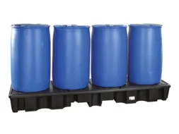 PE-opvangbak,v. 4x200l vat,opvangvol. 220l,HxBxD 270x2445x660mm