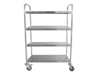 RVS serveerwagen,draagverm. 200kg,4etage(s),m. kunststof matten - 1