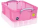 opbergdoos 18 liter XL transparant roze