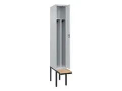 locker met bank,voor scheiding van kleding,HxBxD 2120x300x815mm,1vak