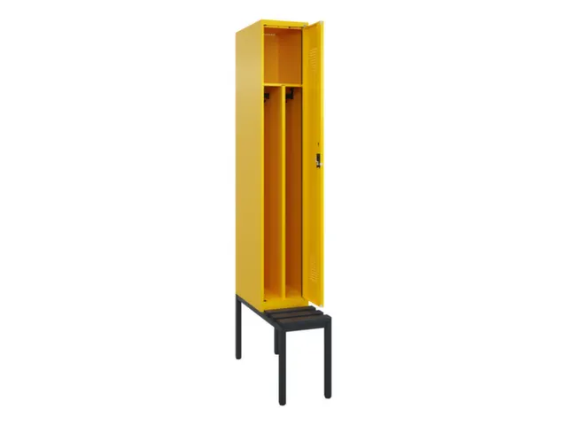 locker met bank,voor scheiding van kleding,HxBxD 2120x300x815mm,1vak