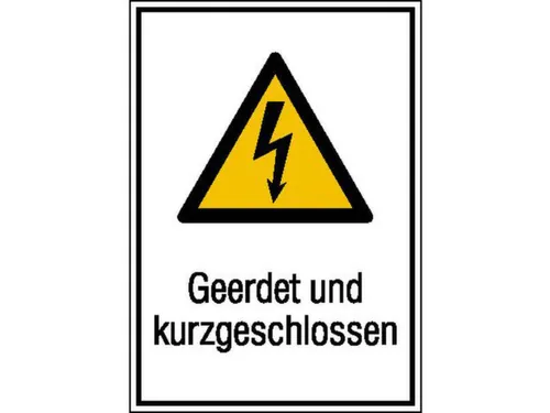 waarschuwings-combibord,Geaard en kortgesloten,hard PVC,HxB 185x131mm