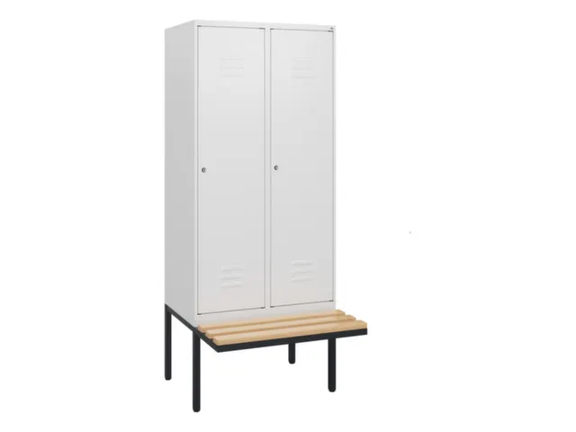 locker met bank,HxBxD 1950x800x815mm,2vak,vak B 400mm,cil.-slot