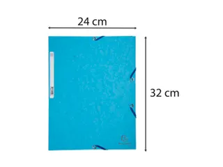Elastomap 3 kleppen glanskarton 400g/m2 - A4-Turkoois - 13