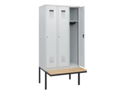 locker met bank,HxBxD 1950x900x815mm,3vak,vak B 300mm,cilinderslot