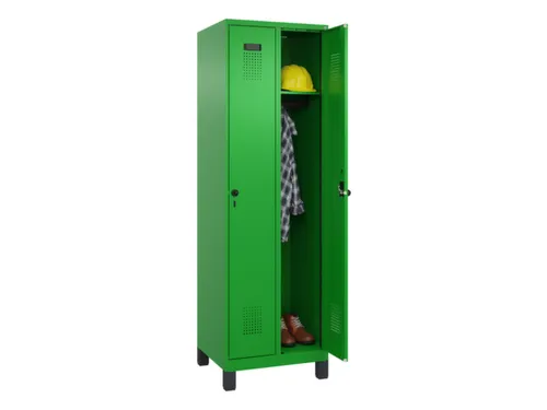 locker,HxBxD 1950x600x500mm,2vak,vak B 300mm,draaigrendel,voeten