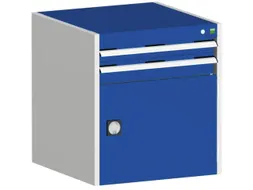 ladekast HxBxD 700x650x525mm 2laden RAL7035 front RAL5010
