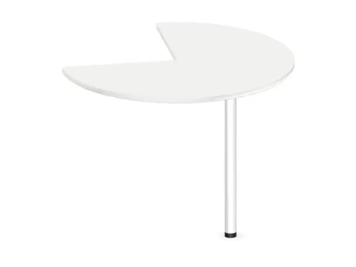 aanbouwtafel,i.h.v.,HxØ 720-840x1000mm,driekwartrond,Bl-wit