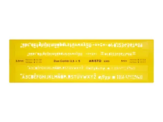 Lettersjabloon Aristo duo-combi 3,5/5 mm recht - 1