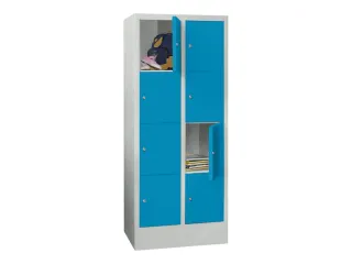lockerkast,HxBxD 1518x600x500mm,2x4vakken,RAL7035,front RAL5012 - 2