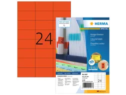 HERMA 4407 Gekleurde etiketten A4 70x37mm Rood 2400 stuks
