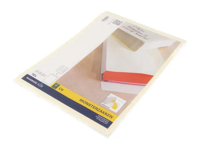 Monsterzak Raadhuis 229x324x38mm C4 crème plakstrip krimp a 10 stuks