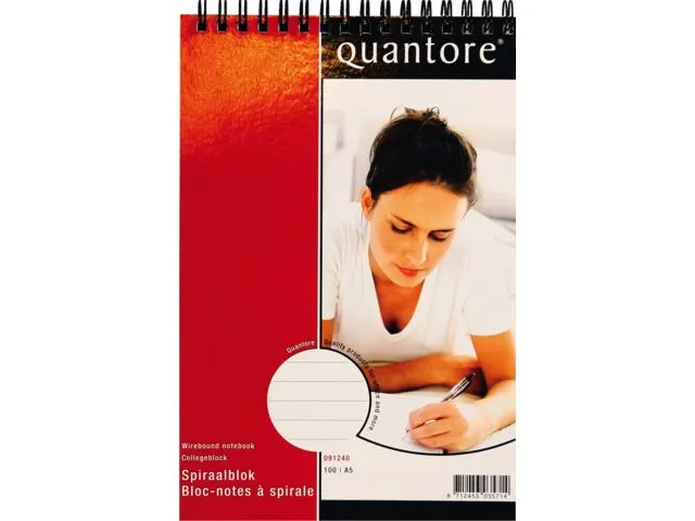 Bloc-notes Quantore A5 ligné spirale 100 feuilles 70g