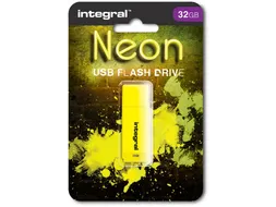 Neon USB 2.0 stick, 32 GB, geel