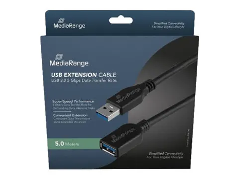 MRCS241 MEDIARANGE Verlengkabel USB 3.0 USB-A 5m zwart
