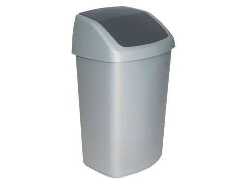 Afvalbak Curver Swing 50 liter zilver