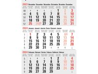 3-maandkalender Classis grijs, 2022